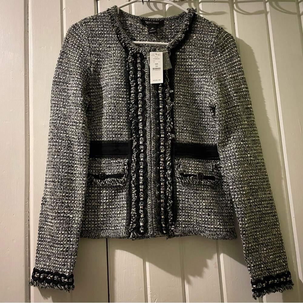 White House Black Market zip sweater cardigan X-small NWT